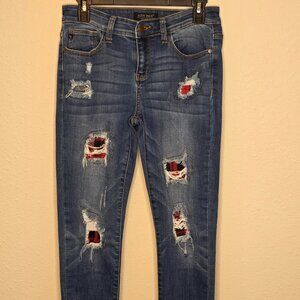 Judy Blue Skinny Fit Distressed Denim Women's Jeans, Size 5/27